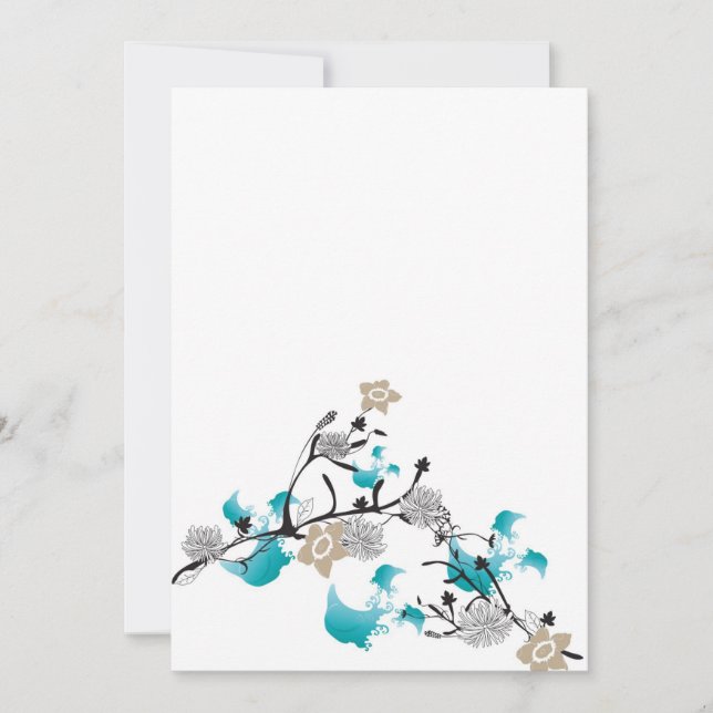 Japanese flowers Invitation (Front)