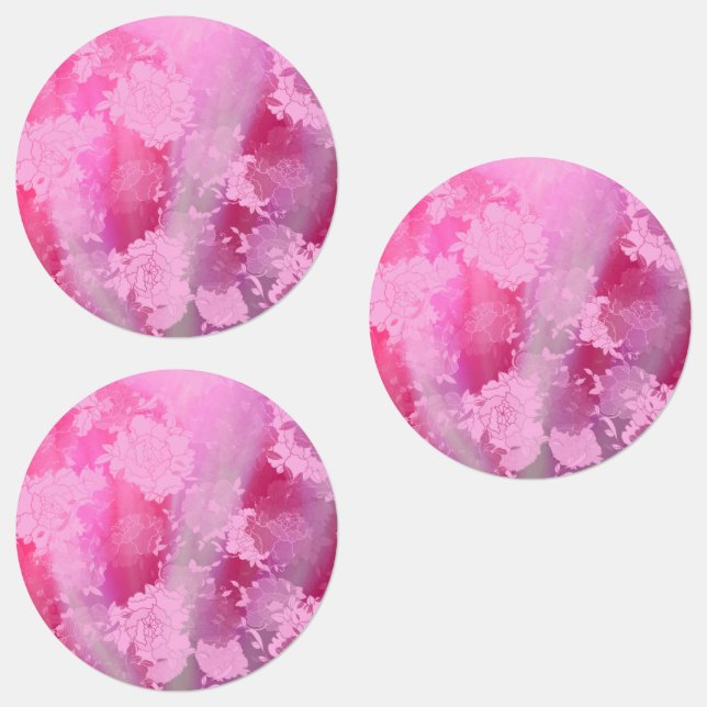 Japanese flowers pink patterns labels (Group)