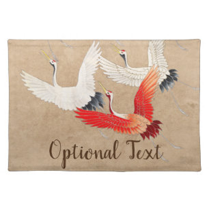 Japanese Flying Cranes Cloth Placemat