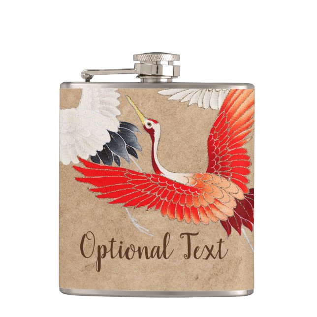 Japanese Flying Cranes Flask (Front)