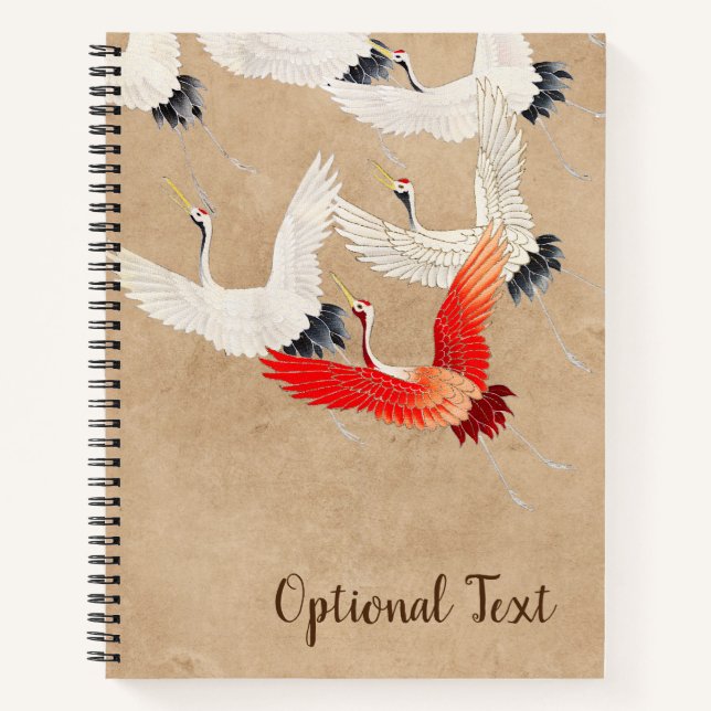 Japanese Flying Cranes Notebook (Front)