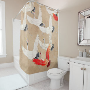 Japanese Flying Cranes Shower Curtain