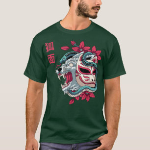 Japanese Fo Mask Kitsune Wolf Snake Japan Graphic T-Shirt