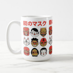 Japanese Folklore Demon and Kitsune Festive  Coffee Mug