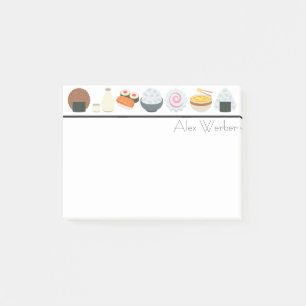 Japanese Food and Beverage Emojis Post-it Notes