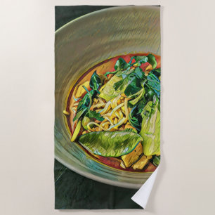 Japanese Food Art Beach Towel