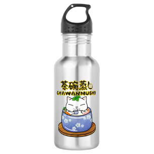 Japanese Food Chawanmushi Cat Stainless Steel Water Bottle