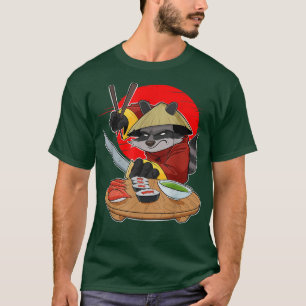 Japanese Food I Maki Lover I Samurai Sushi Raccoon T-Shirt