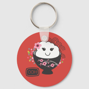 Japanese Food Rice Bowl Kawaii Keychain