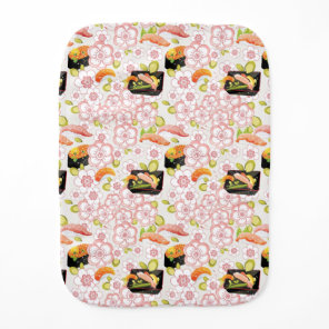 Japanese Food: Sushi Pattern 2 Baby Burp Cloth