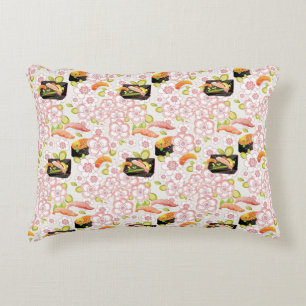 Japanese Food: Sushi Pattern 2 Decorative Pillow