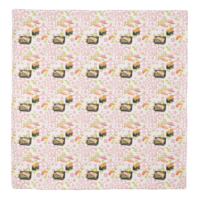 Japanese Food: Sushi Pattern 2 Duvet Cover (Front)
