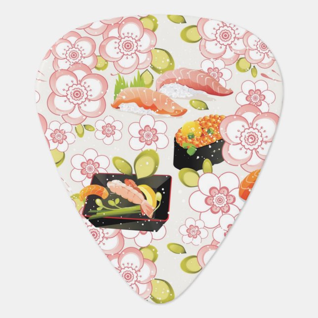 Japanese Food: Sushi Pattern 2 Guitar Pick (Front)