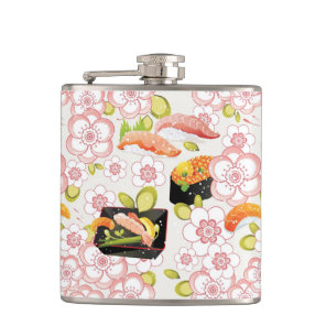 Japanese Food: Sushi Pattern 2 Hip Flask