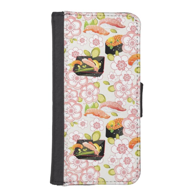 Japanese Food: Sushi Pattern 2 iPhone Wallet Case (Front)