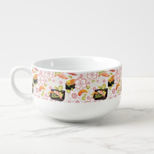 Japanese Food: Sushi Pattern 2 Soup Mug (Right)