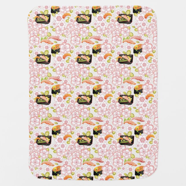 Japanese Food: Sushi Pattern 2 Stroller Blanket (Front)