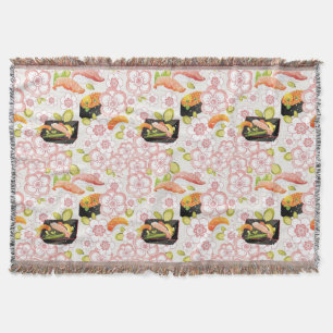 Japanese Food: Sushi Pattern 2 Throw Blanket