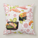 Japanese Food: Sushi Pattern 2 Throw Pillow