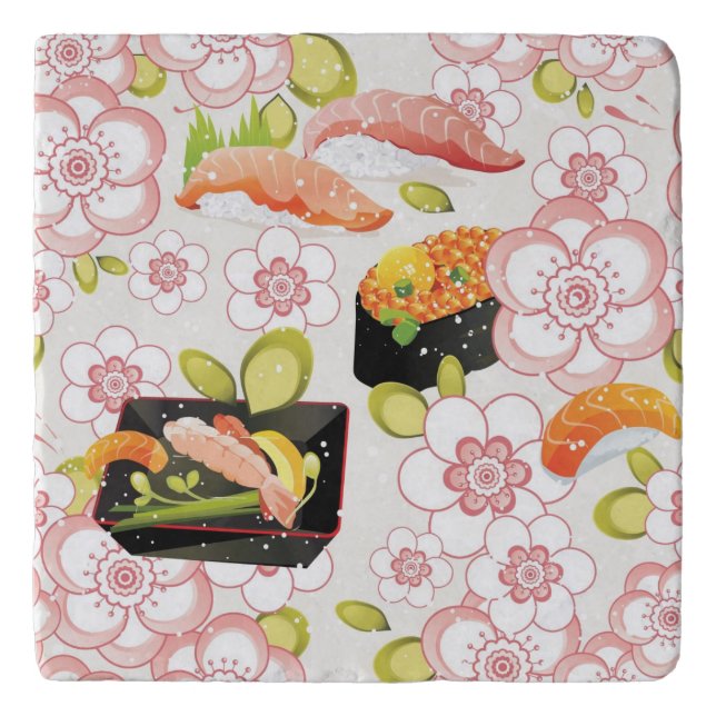 Japanese Food: Sushi Pattern 2 Trivet (Front)