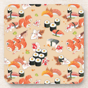 Japanese Food: Sushi Pattern 3 Beverage Coaster