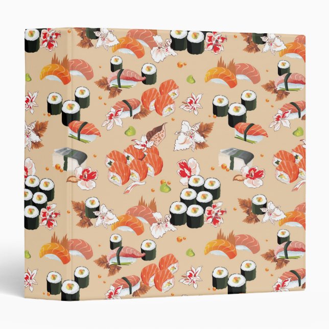 Japanese Food: Sushi Pattern 3 Binder (Front/Spine)