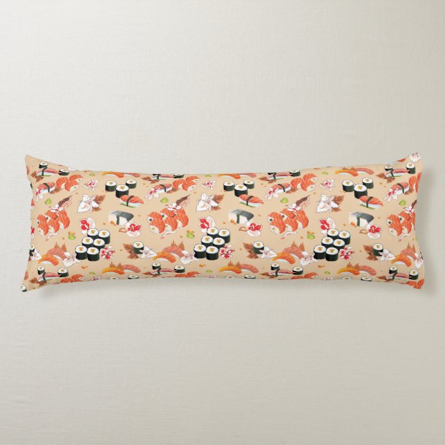 Japanese Food: Sushi Pattern 3 Body Pillow (Front)