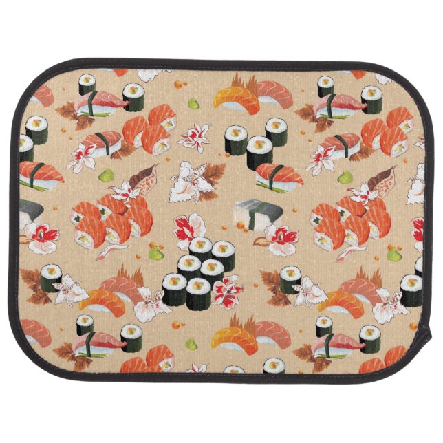 Japanese Food: Sushi Pattern 3 Car Floor Mat (Rear)