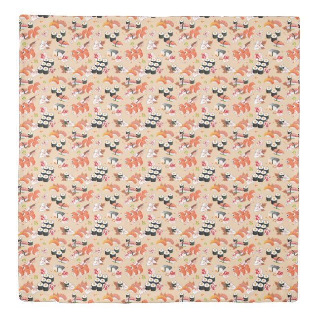 Japanese Food: Sushi Pattern 3 Duvet Cover (Front)