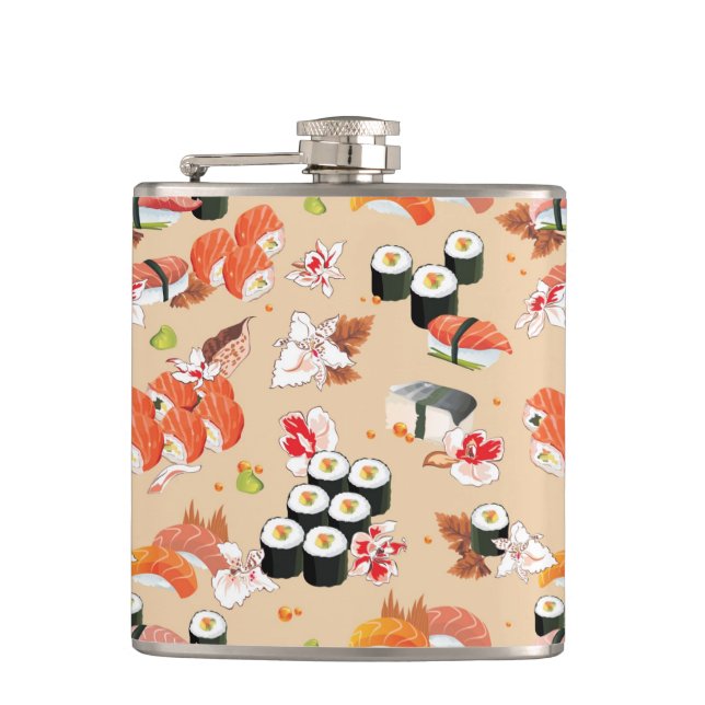 Japanese Food: Sushi Pattern 3 Flask (Front)