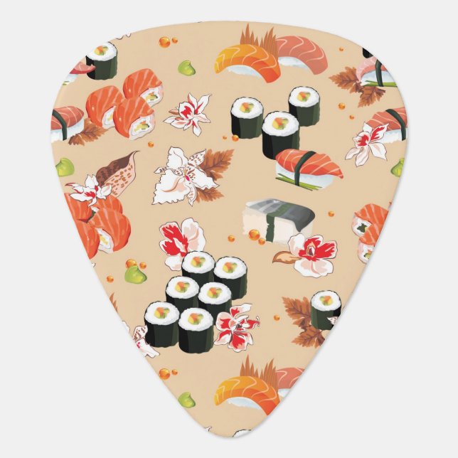 Japanese Food: Sushi Pattern 3 Guitar Pick (Front)