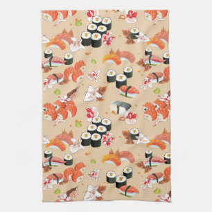 Japanese Food: Sushi Pattern 3 Kitchen Towel