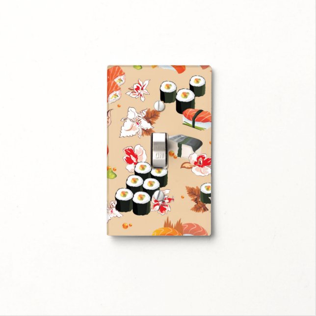 Japanese Food: Sushi Pattern 3 Light Switch Cover (In Situ)