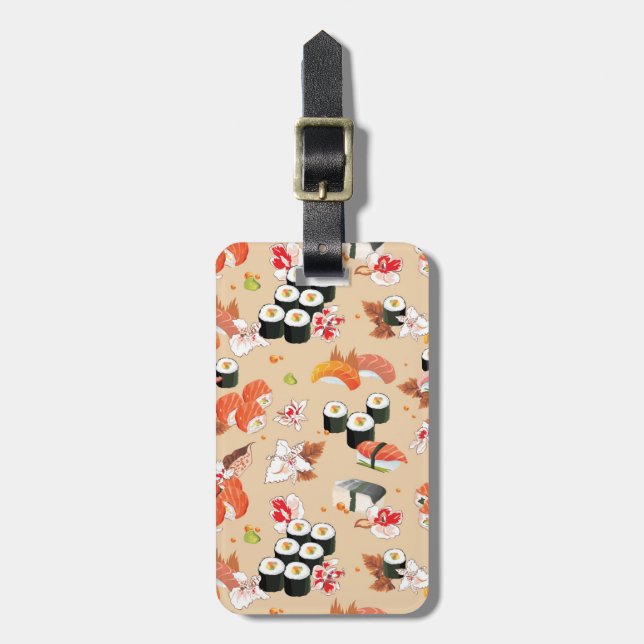 Japanese Food: Sushi Pattern 3 Luggage Tag (Front Vertical)