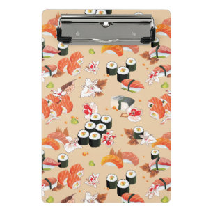 Japanese Food: Sushi Pattern 3 Mini Clipboard