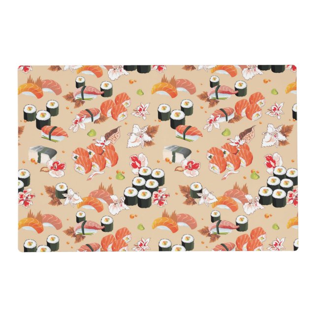 Japanese Food: Sushi Pattern 3 Placemat (Front)