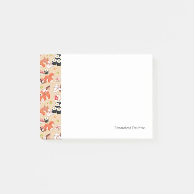 Japanese Food: Sushi Pattern 3 Post-it Notes (Front)