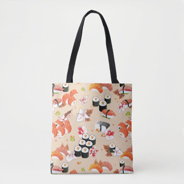 Japanese Food: Sushi Pattern 3 Tote Bag (Front)