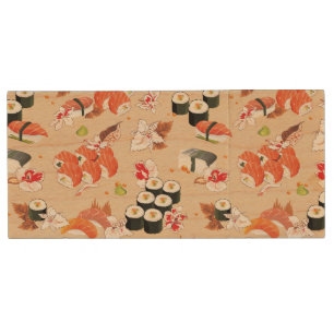 Japanese Food: Sushi Pattern 3 Wood Flash Drive