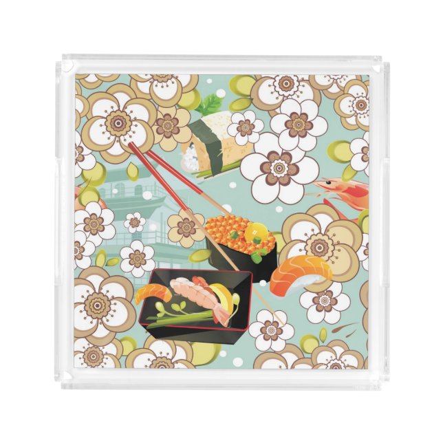 Japanese Food: Sushi Pattern 4 Acrylic Tray (Front)