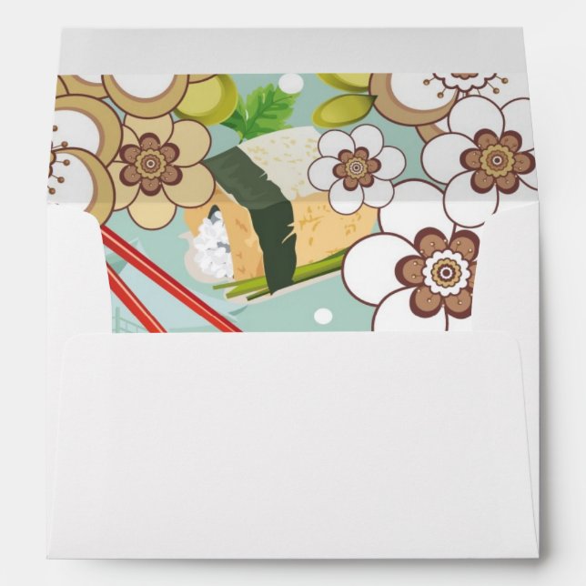 Japanese Food: Sushi Pattern 4 Envelope (Back (Bottom))