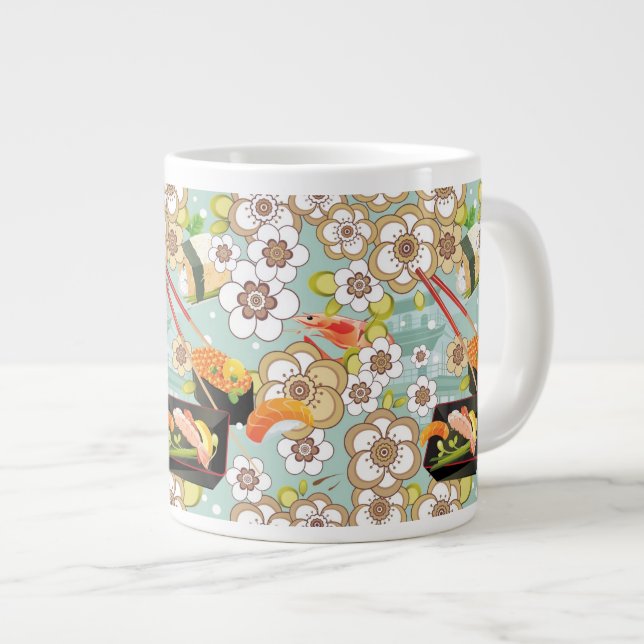Japanese Food: Sushi Pattern 4 Giant Coffee Mug (Front Right)