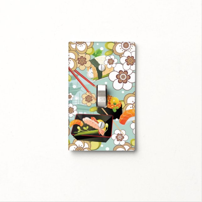 Japanese Food: Sushi Pattern 4 Light Switch Cover (In Situ)