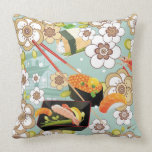 Japanese Food: Sushi Pattern 4 Throw Pillow