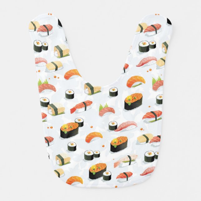Japanese Food: Sushi Pattern Baby Bib (Front)
