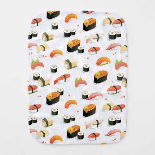 Japanese Food Sushi Pattern Baby Burp Cloth
