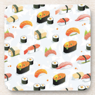 Japanese Food: Sushi Pattern Beverage Coaster
