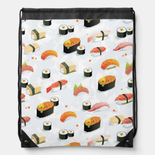 Japanese Food Sushi Pattern Drawstring Bag