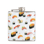 Japanese Food: Sushi Pattern Hip Flask