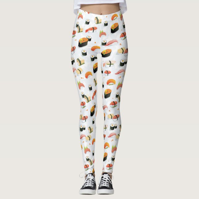 Japanese Food: Sushi Pattern Leggings (Front)